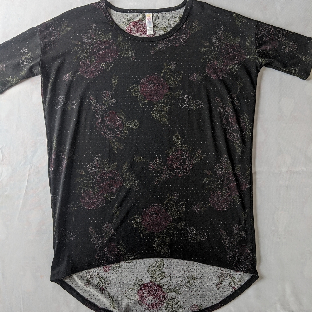 XXS LuLaRoe Irma Black Floral